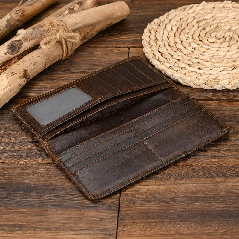 Męski portfel ze skóry naturalnej w kształcie smoka, tłoczony, długi portfel z prawdziwej skóry, bifold, z kieszenią na zamek błyskawiczny i modną torebką na telefon — zdjęcie 6
