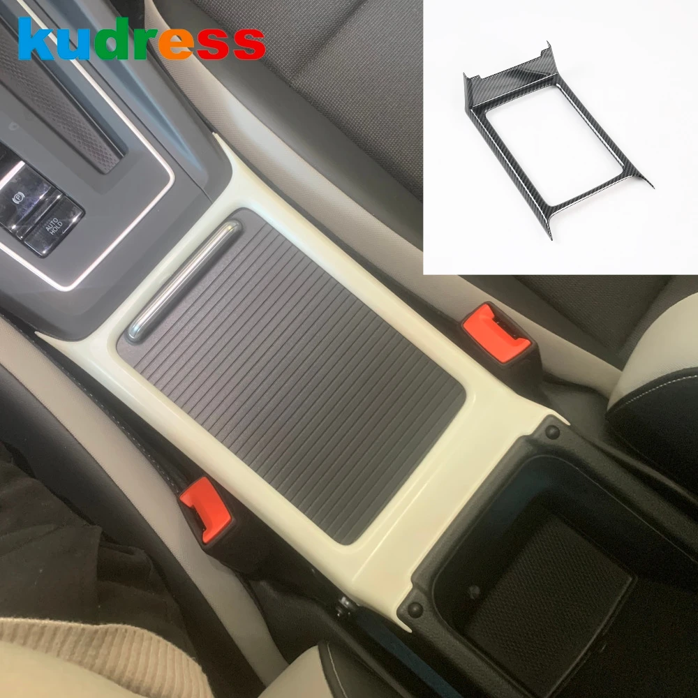 

For Volkswagen VW Golf 8 MK8 Pro R 2021 2022 2023 Black Car Front Console Water Cup Holder Frame Cover Trim Interior Accessories