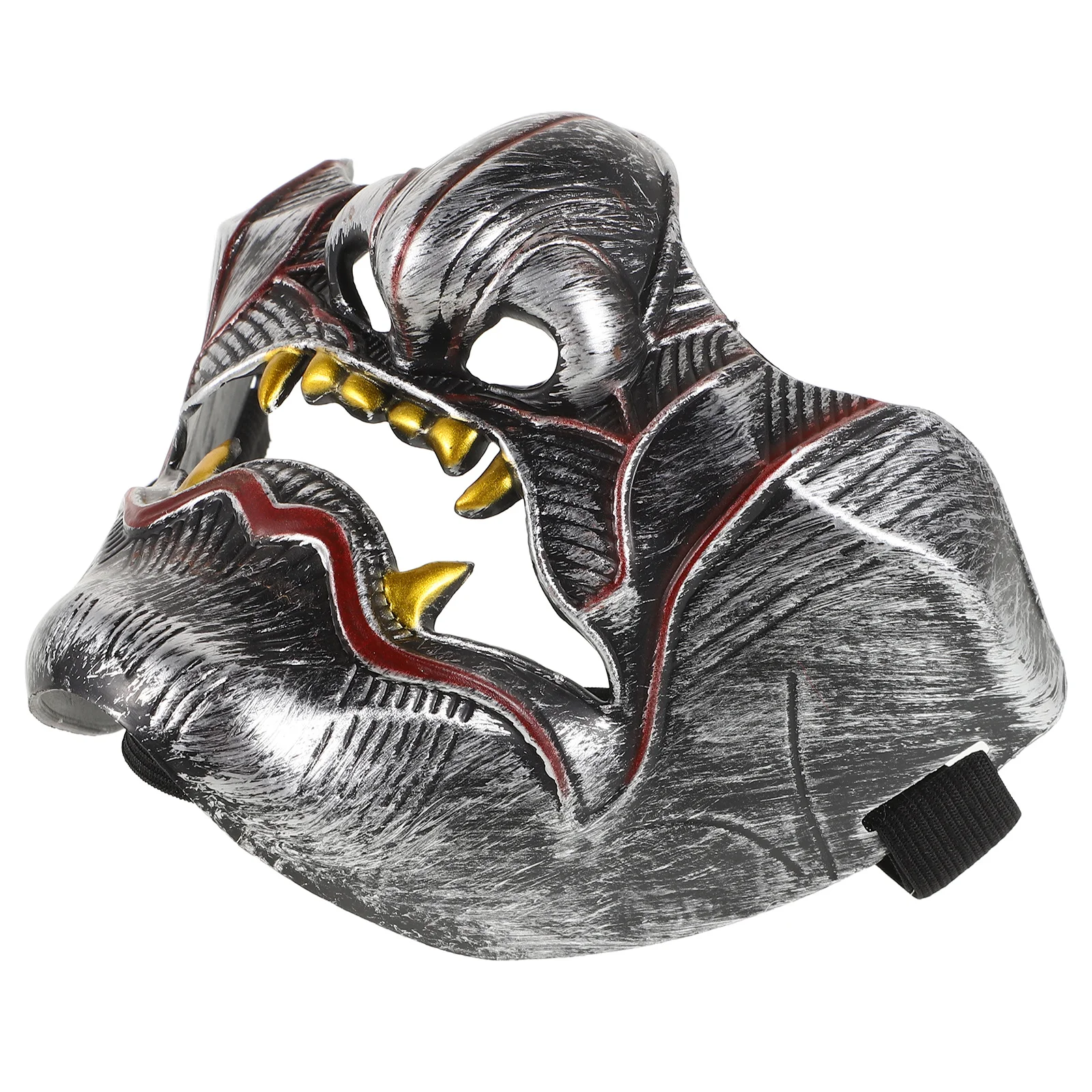 

LALADEFIEE Demon Half Face Samurai Mask Prajna Halloween Cosplay Costume Prop for Adults Kids Realistic Craftsmanship