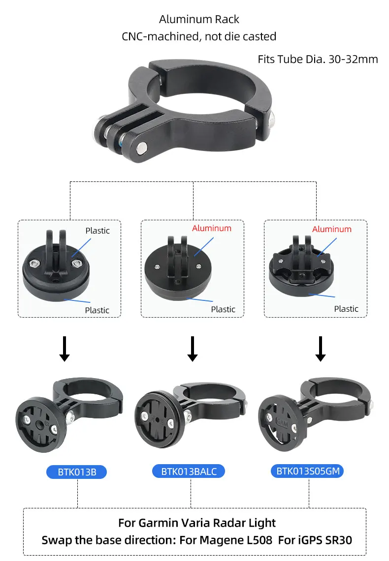 Rücklicht-Ständerhalterung, Sattelstützenhalterung, Varia-Radar-Lampenfassung für Garmin RTL510 515 500 Bryton R300L Magene L508 MTB-Teile – Detail 3