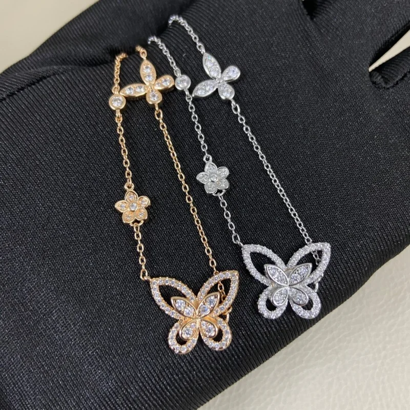 

Женское колье с бабочкой из стерлингового серебра 925 пробы, украшение в свежем стиле для вечеринок, лучший выбор для праздничных подарков