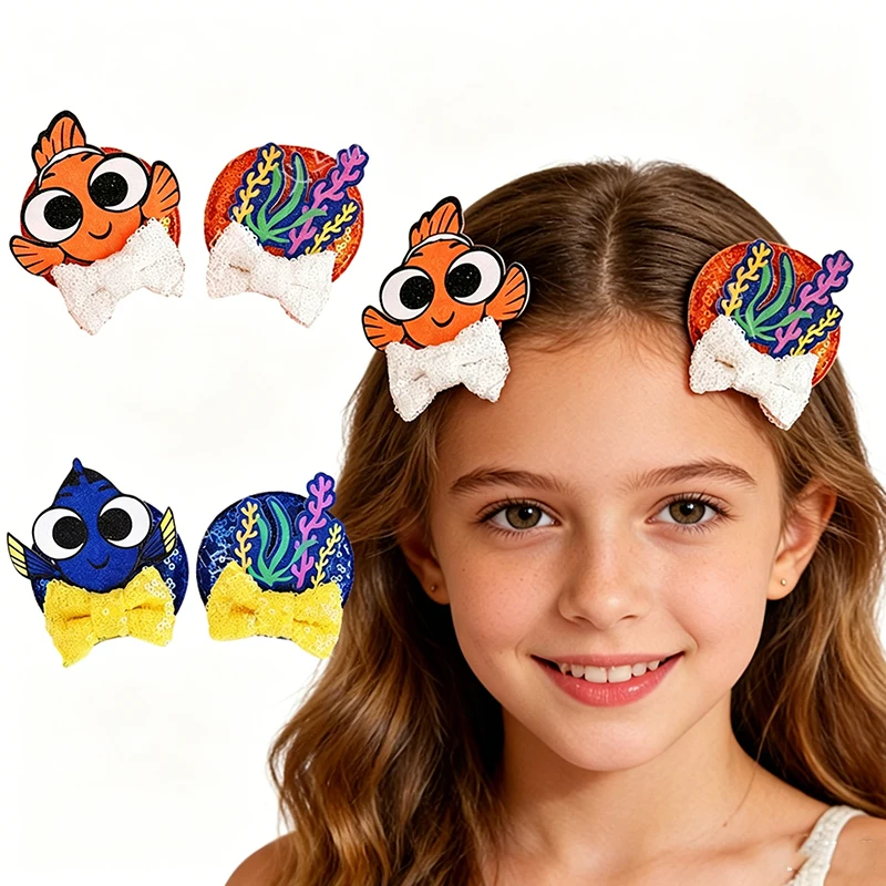 Finding Nemo Klassische Mausohren-Haarspangen für Mädchen, Festival-Reise, Glitzer-Haarspange, Kindergeburtstag, DIY-Haaraccessoires