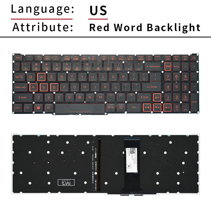 Kami Rusia Keyboard Laptop Lampu Latar UNTUK Acer Nitro 5 AN515-54 AN515-43 AN515-44 AN517-51 AN517-52 AN517-54 AN715-51 N18C3 N18C4