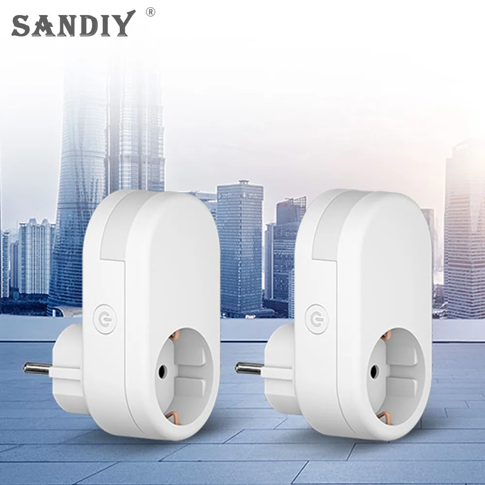 SANDIY Eu Standard Wall Conversion Socket 16a 220v Universal Power Plug  White with Night Light Voice Intelligent Control Plug