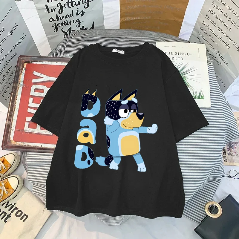 

Bluey Bandit Bingo Men Woman Adult T-shirt Anime Cartoon Cotton Tees Shirt Short Sleeve Fashion Casual Sportswear Tops Birthdays