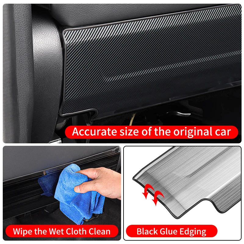 For 2012-2023 Toyota Sienna 4Runner Stainless Steel Seat Back Protective Pad Stain Proof Interior  Decoration Accessories Tuning