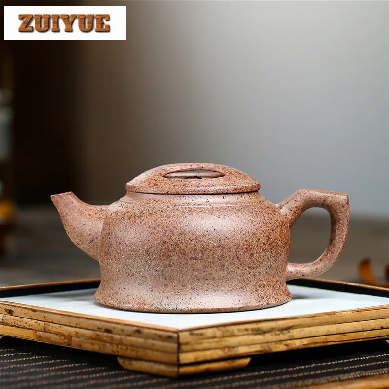 

360ml Yixing Purple Clay Teapots Handmade Cow Lid Bell Pot Raw Ore Hyperthermy Section Mud Kettle With Filter Zisha Tea Set Gift