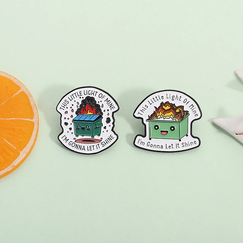 الدعم العاطفي القمامة النار المينا دبوس هذه الضوء الصغير من الألي سأفعل ذلك تألق دبابيس شارة التلبيب مجوهرات هدية ﻿