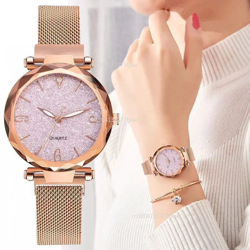 

Women Watch Luxury Magnetic Starry Sky Lady Wrist Watch Mesh Female Clock 시계 여성 Reloj Mujer Montre Women Watches Luxury