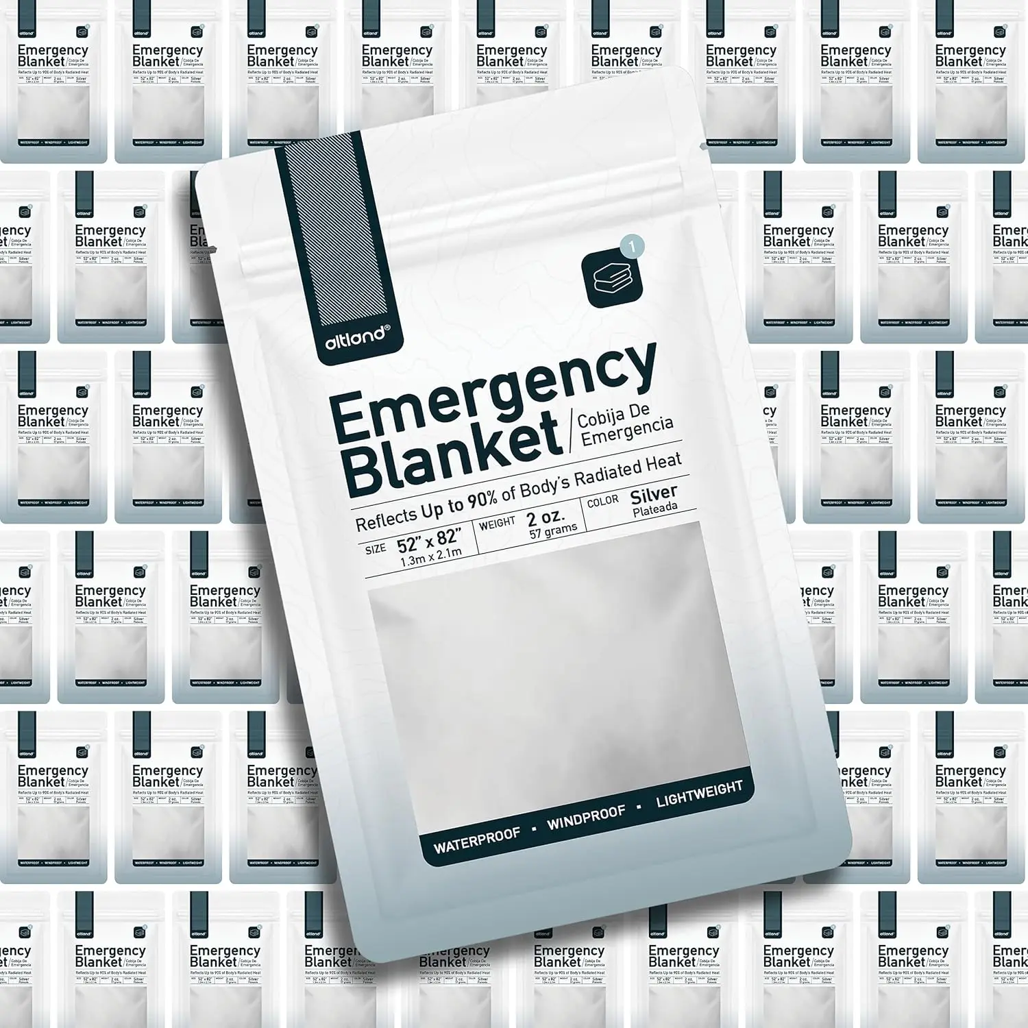 50 Pack Emergency Blankets - Heat Reflective for Winter Survival, Disaster Prep, Camping & Care