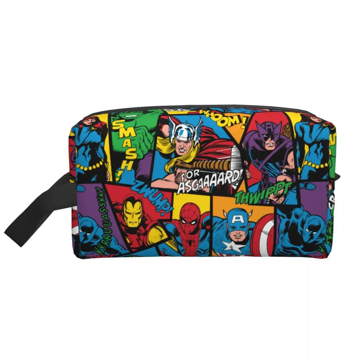 Custom Superheros Movie Collection Travel Toiletry Bag Women Spider Man Comics Makeup Cosmetic Organizer Beauty Storage Dopp Kit