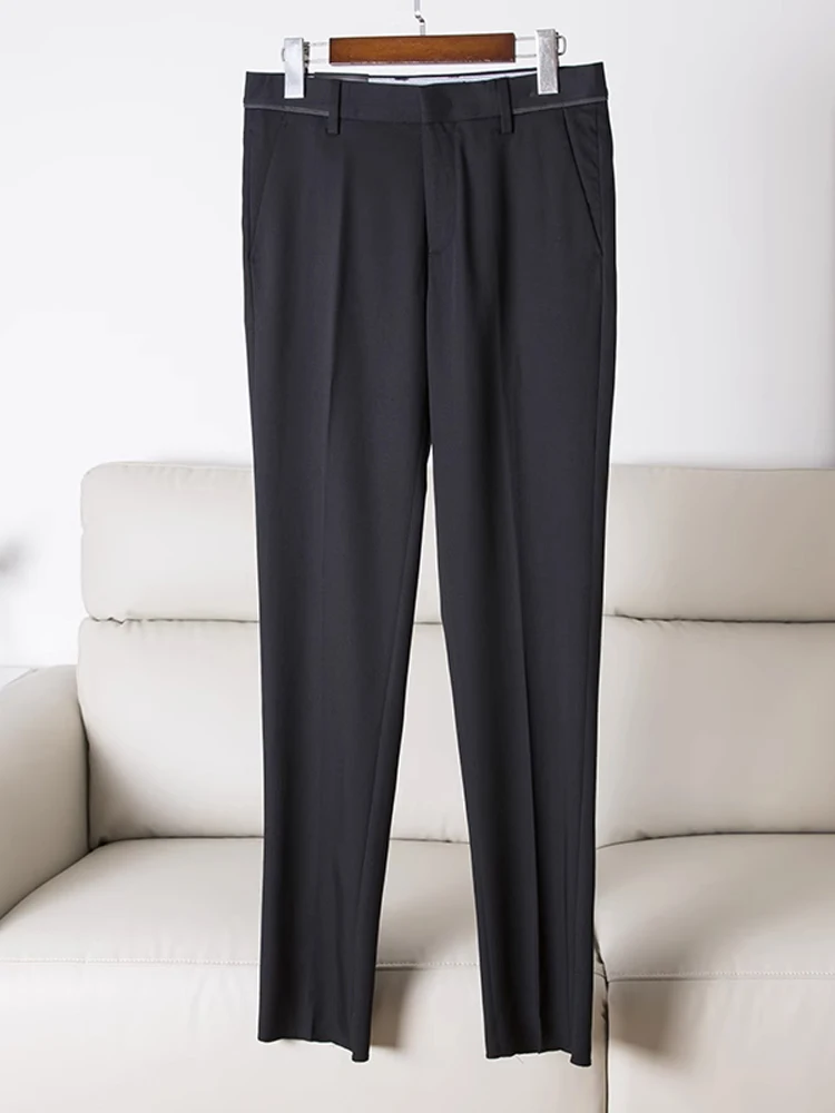 

Модные повседневные мужские длинные брюки, тонкие летние брюки для офиса, новинка, прямые штанины, однотонные, для бизнеса...