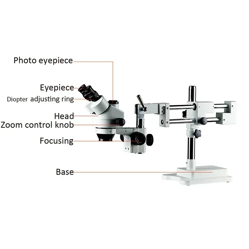 7X-45X Laboratory Industrial Repair Welding VGA Body Vision Trinocular Microscope CCD Digital Camera LED lighting HD Eyewear