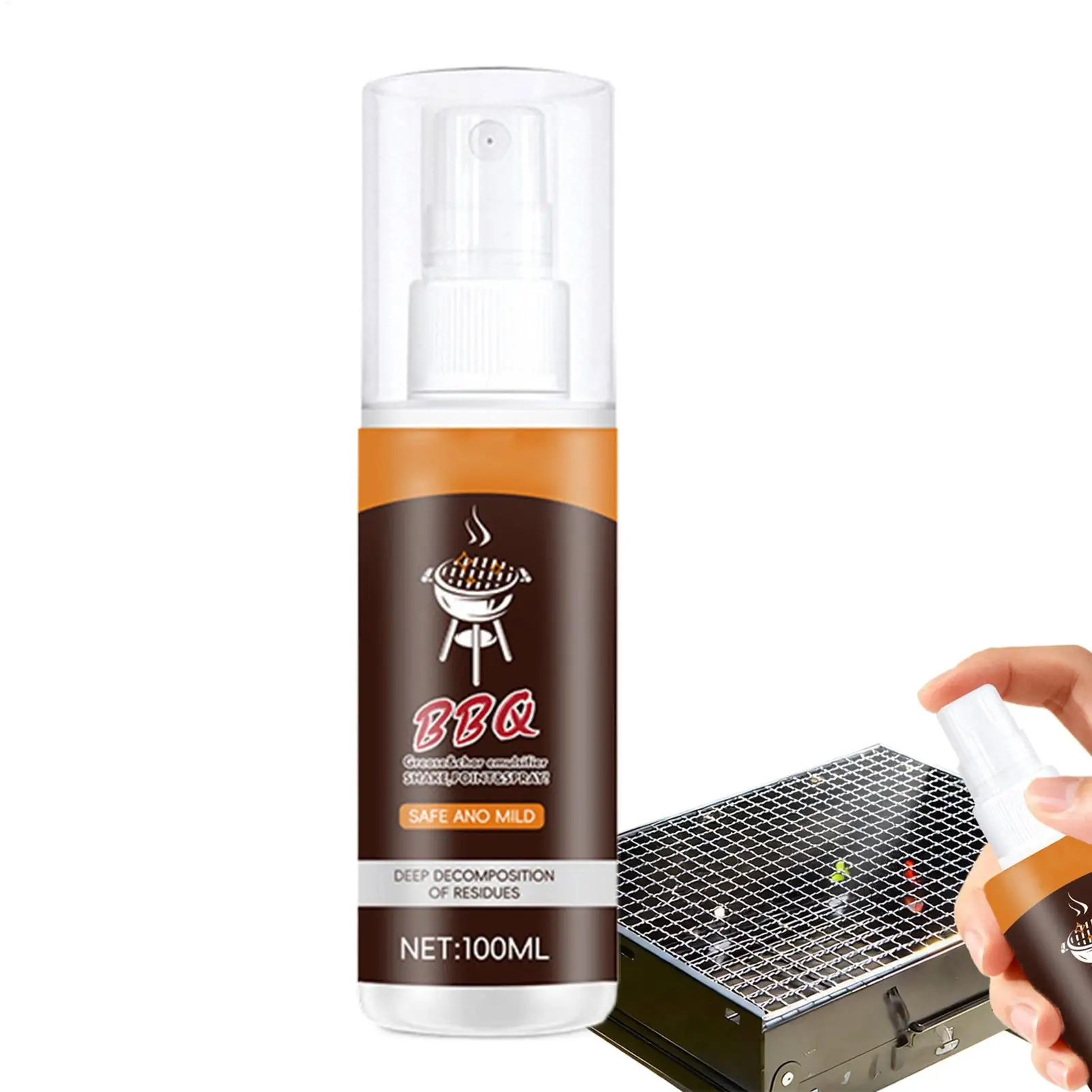 Limpiador de parrilla de 100ml, potente limpiador de rejilla para barbacoa, limpiador de rejilla para parrilla para electrodomésticos de cocina, sartenes, estufa