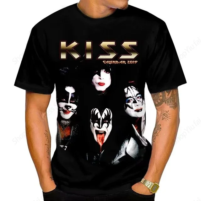 Men's Tshirt New Popular Kiss Band 3d Print T-shirt Men Women Fashion T-shirts Kids Hip Hop Tops Tees Rock Band T shirt Summer