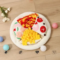 Snuffle Mat for Dog, Sniffle Mat with Squeaky Toys for Small Medium Large Dogs, Cute Theme Mat  Decorated With Pizza