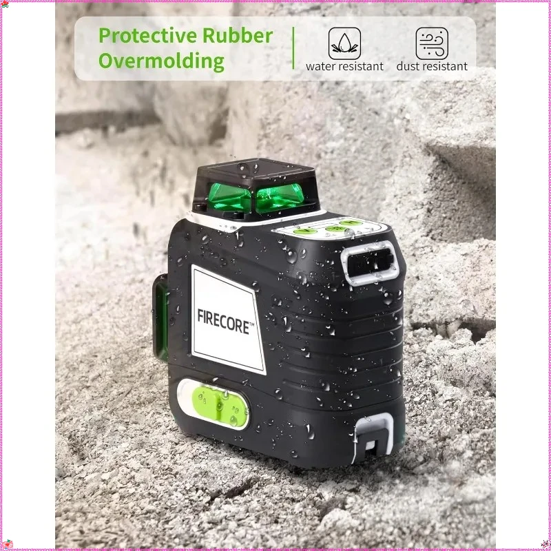 360 °   Livella laser autolivellante con treppiede da 60" - Lazer verde ricaricabile, 3 X 360 °