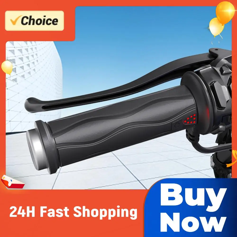

DC 12V Electric Hot Heated Grip Silicone Adjustable Hot Grip Handle 5-Gear Smart Temperature Control Motorcycle Parts for Winter