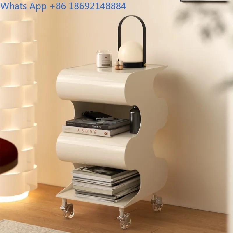 Table d'appoint de canapé, chariot mobile en plastique, meuble de chevet Vintage créatif, rangement, Table d'appoint transparente de Style Ins