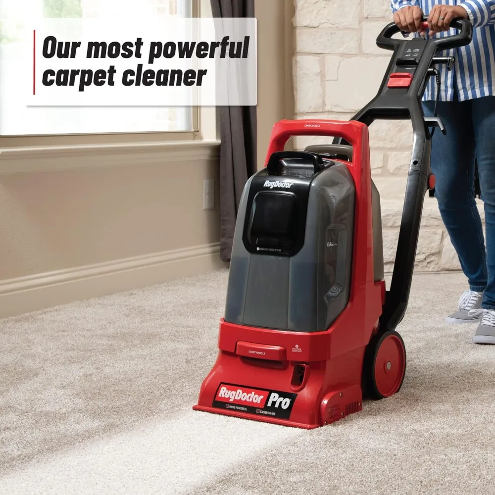 Pro Deep Commercial Carpet Cleaning Machine, Large Red Commercial Grade Carpet Cleaner, CRI Platinum Rated, Includes 48 oz