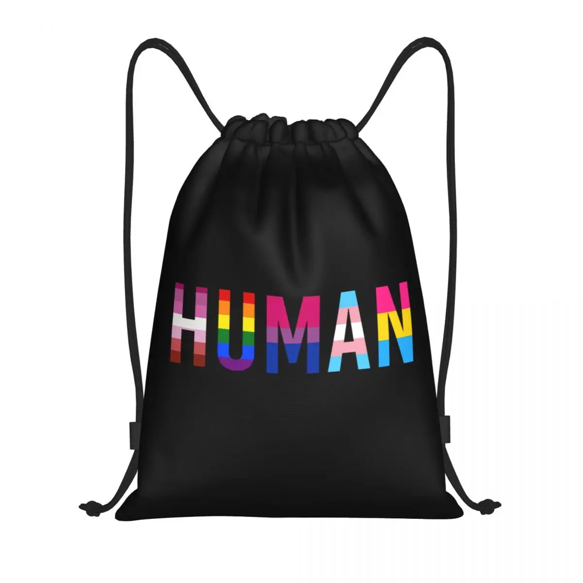 Mochila com cordão para homens e mulheres, arco-íris personalizado, Lgbt humano, leve, lésbicas, gays, Pride Gym Sports Sacks