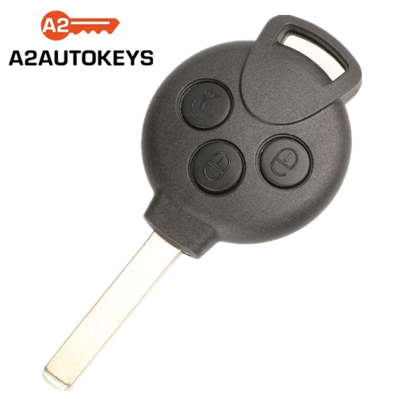 A2AUTOKEYS For Mercedes Benz Smart Fortwo 451 2005 -2015 3/4 Buttons 433MHZ 46 Chip Car AUTO Smart Remote Control Key