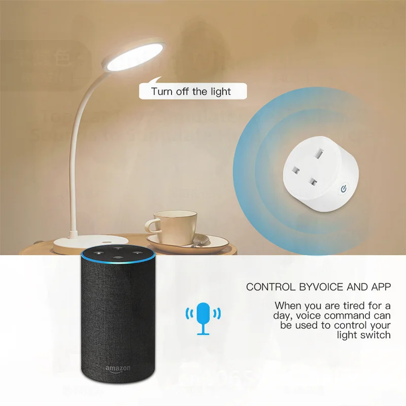 مقبس واي فاي ذكي مع التحكم الصوتي Alexa وتصميم HomeKit المتوافق مع الكتابة على الجدران Wifii البريطاني لأتمتة المنزل