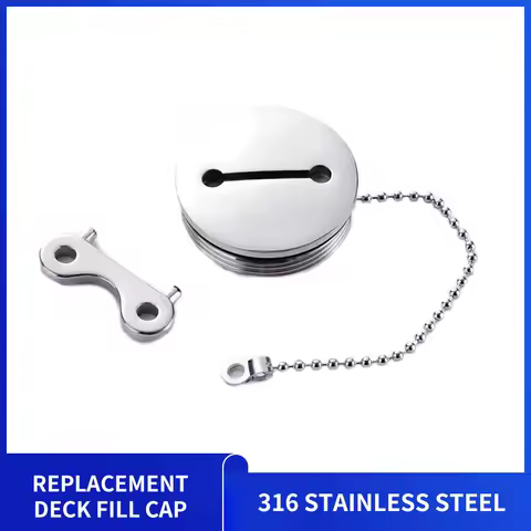 Alastin 38/50MM Deck Fill Cap With Chain and Key Spare Yacht Replacement Hardware 316 Stainless Steel Boat Hardware Accessories