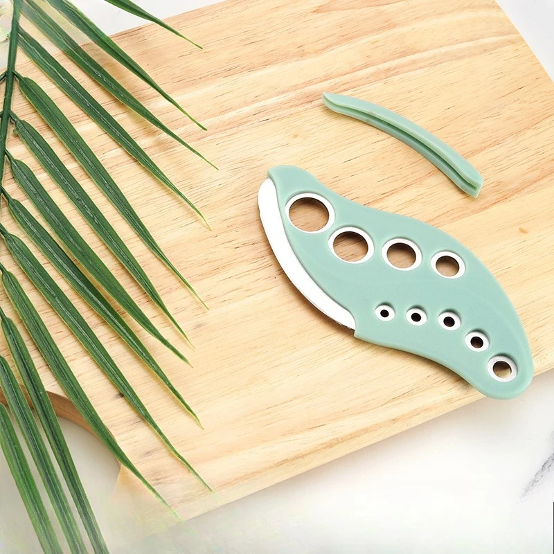 Stainless Steel Nine Holes Leaf Stripper, Multifunctional Kitchen Herb Stem Remover for Vanilla Vegetable Leaves