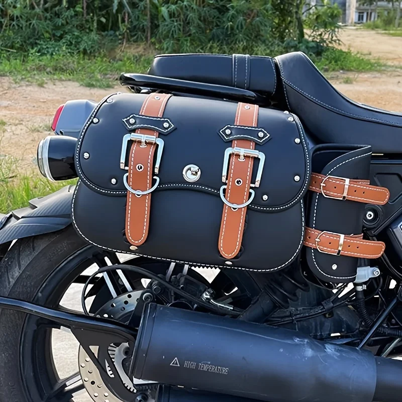 Motorcycle Universal Retro SaddleBag Large Capacity Motorbike Side Bags Storage Tool For Harley Honda Yamaha Suzuki