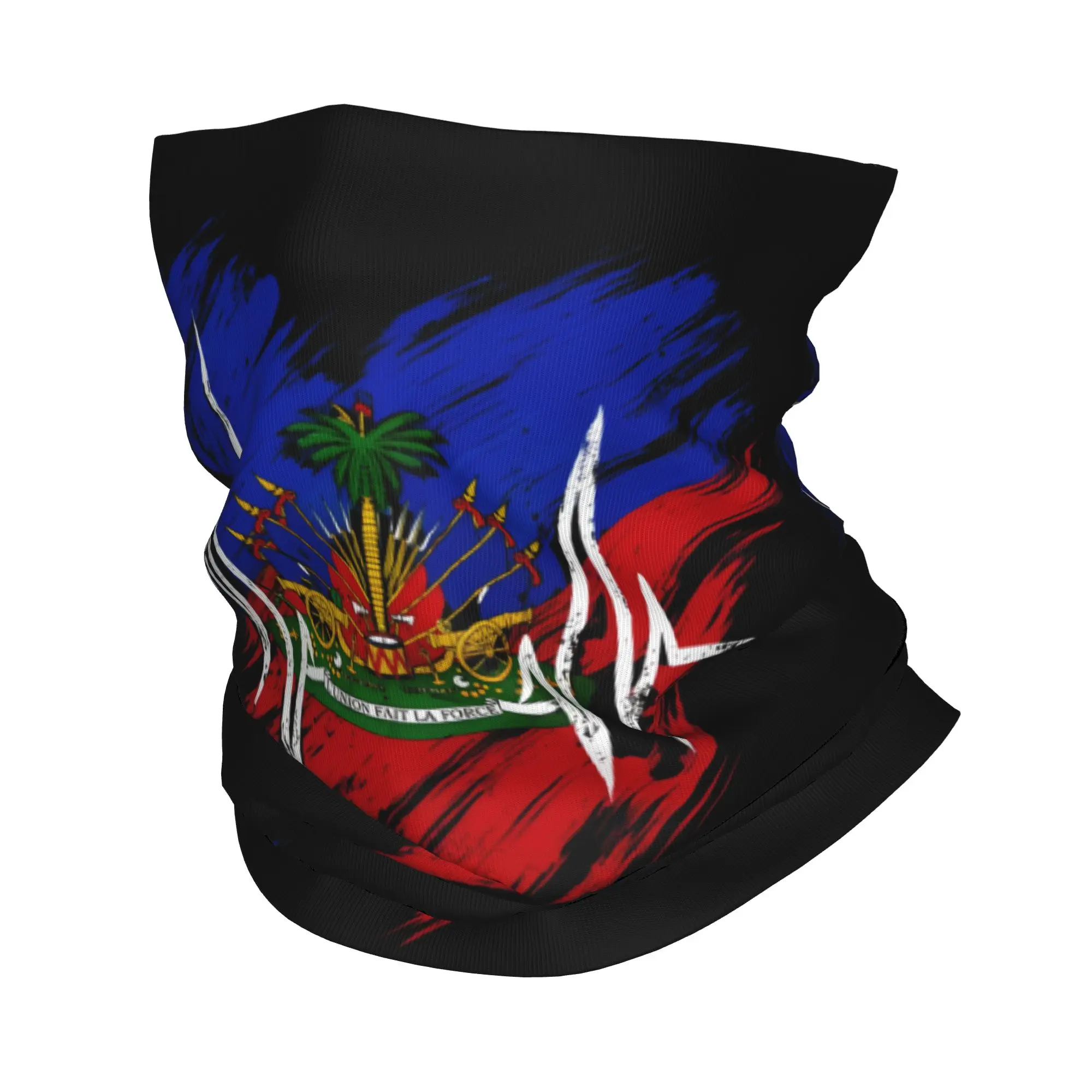 Haiti Heartbeat Haitian Flag  Bandana Neck Gaiter Printed  Mask Scarf Multi-use Headband Running for Men Women Adult All Season