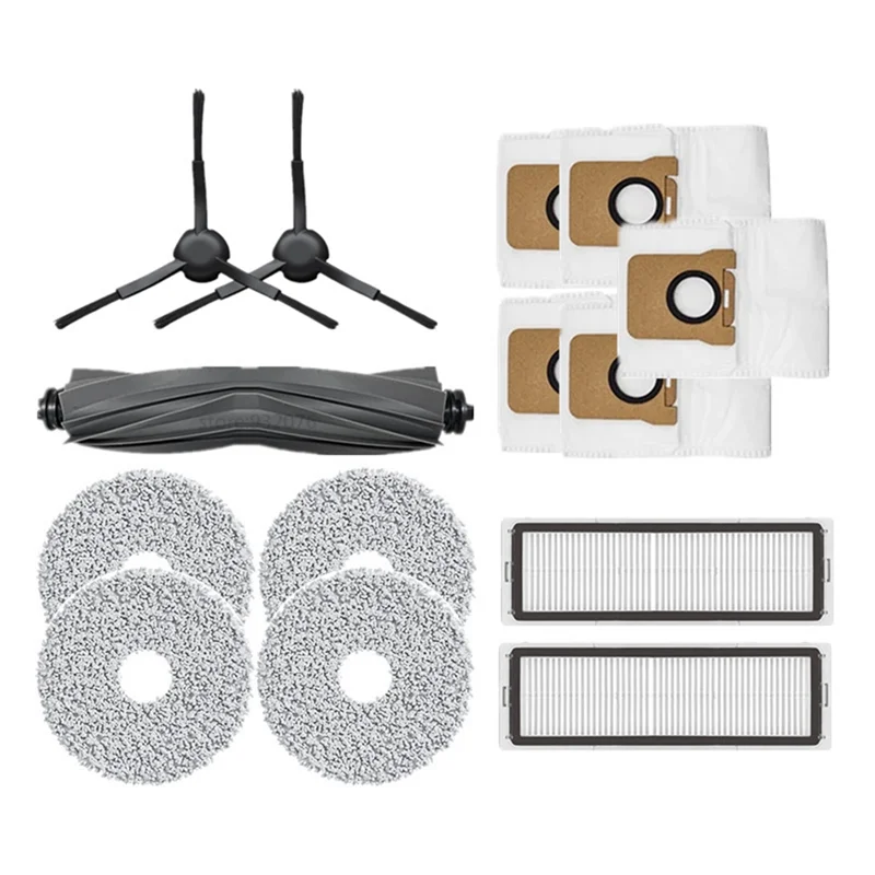 ロボット掃除機用のメインサイドブラシフィルター,ロボットアクセサリー,bot l10s ultra x10用の部品,黒いサイドブラシ