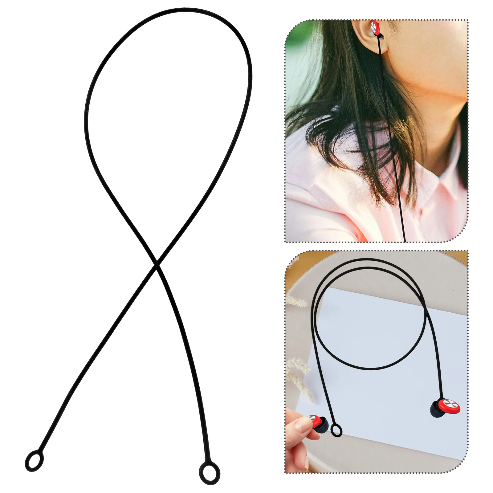 Devices Noise Cancelling Ear Plugs Headphone Lanyard Loop Earplugs Earphone Silicone Rope Earpiece