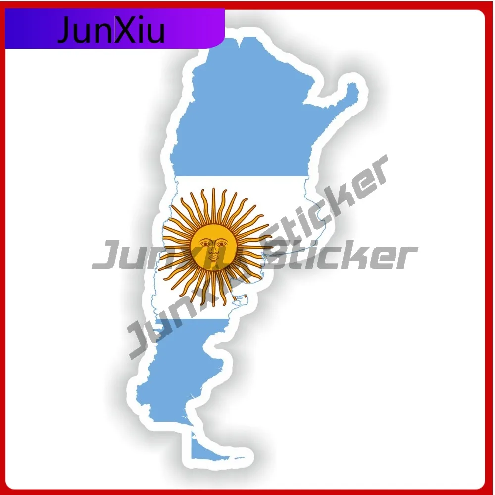 

Argentina National Emblem Map Flag Shape And Outline Stickers Waterproof Decals Custom Logo Decals Jdm Suv Car Window Funny Deco