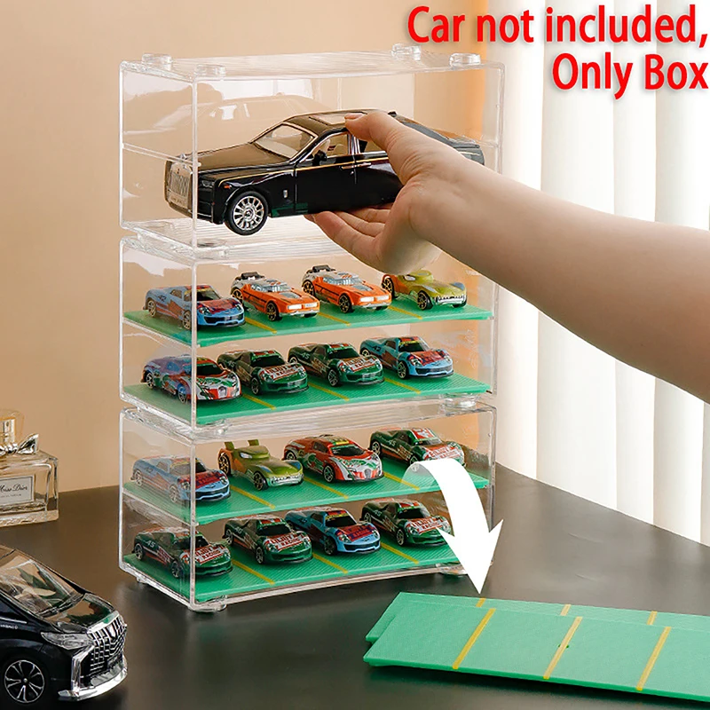 Cars Diecast Storage Acrylic Dustproof Box 1:64 For Hot Wheels Transparent Display Car Model Toy Cabinet Rack