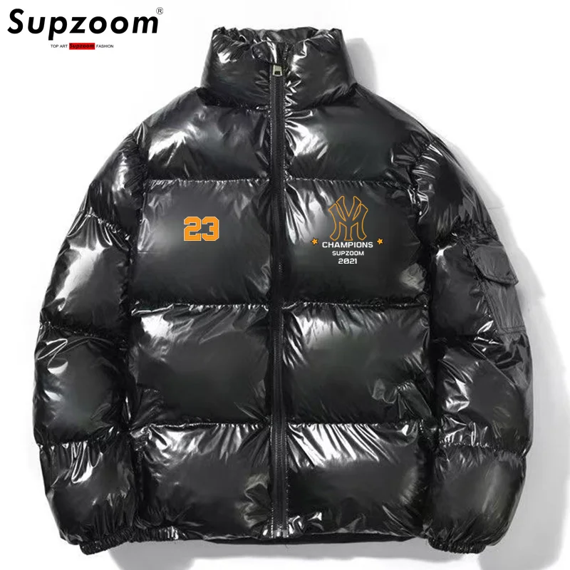 

Supzoom 2025 Новое поступление, костюм с принтом, зимняя хлопковая пара, холодная одежда, повседневные мужские куртки и пальто с капюшоном