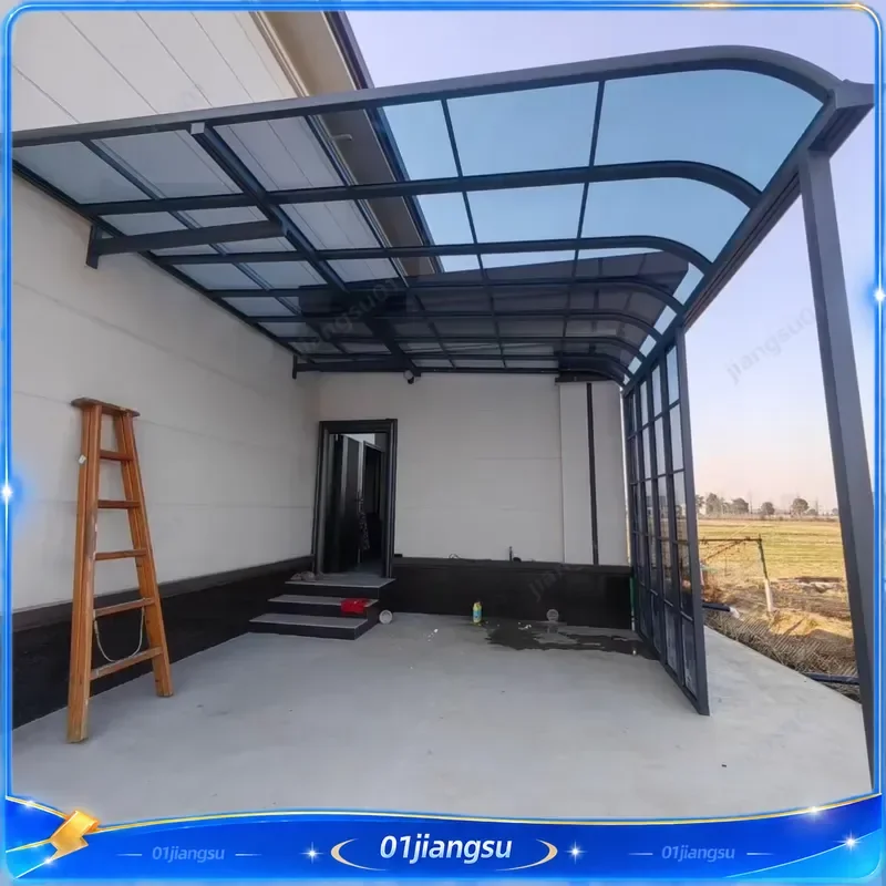 Modern Aluminum Alloy Carport Outdoor Courtyard Parking Shed Modular Arch Roof Garage Canopy Deep Customization Home Use
