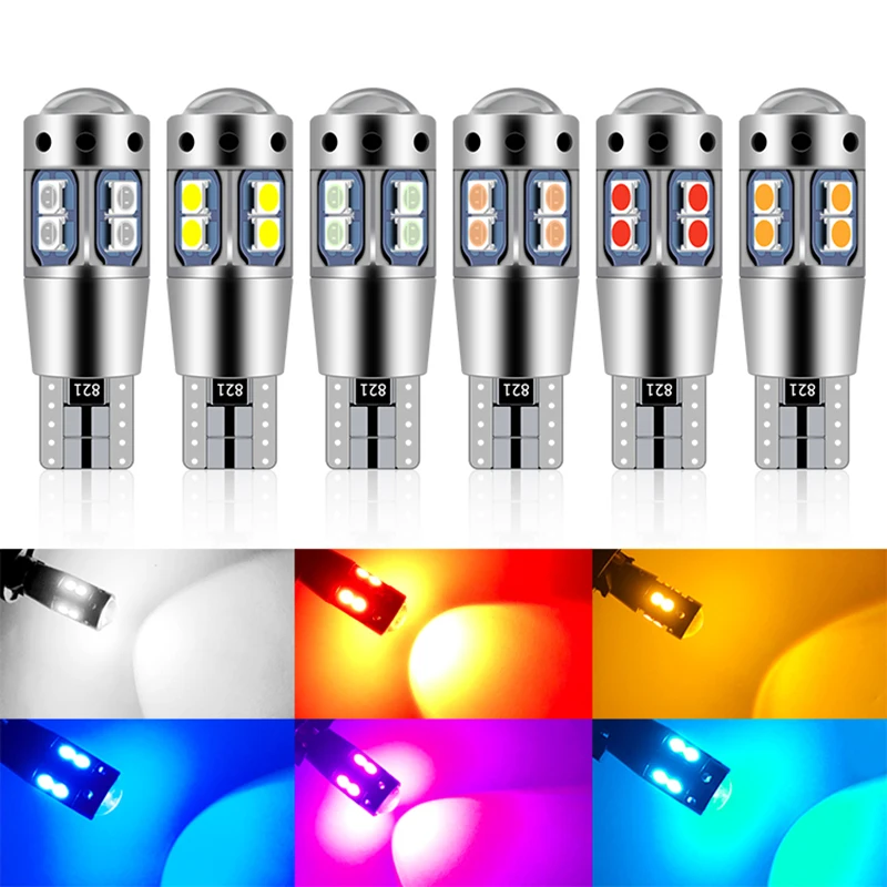 2PCS High Quality W5W T10 LED Canbus No Error 5W5 3030 SMD Super Bright Car Interior Side Light Marker Parking Bulb Auto Bulbs