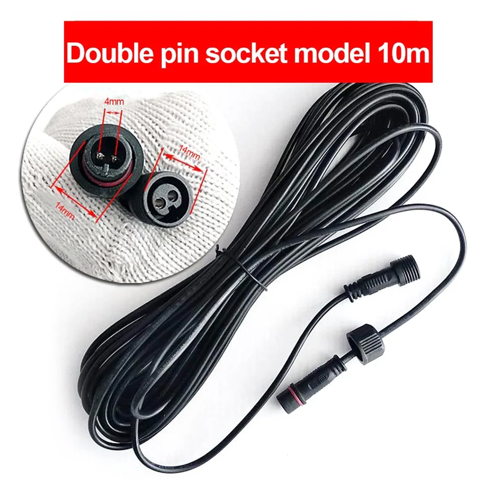 2-poliger Stecker, Solarkabel-Verlängerung, 3 m/5 m/10 m, wasserdichtes Stromanschlusskabel, Straßenlaternen-Verlängerungskabel
