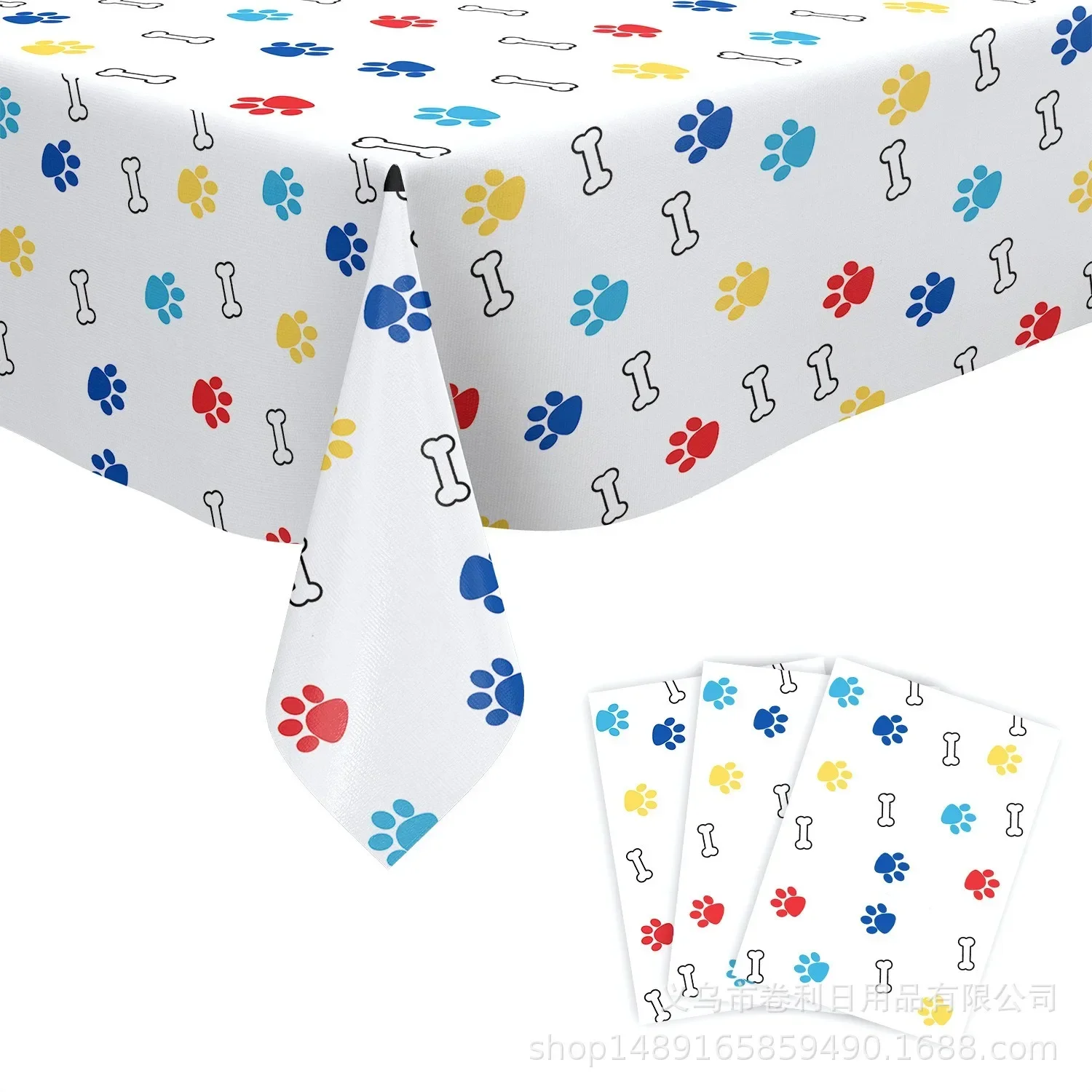 Vaisselle jetable patte de chien pour animaux de compagnie, 10 invités, assiettes colorées en os de patte de chiot, serviettes, décor de fête d'anniversaire pour enfants, chiens
