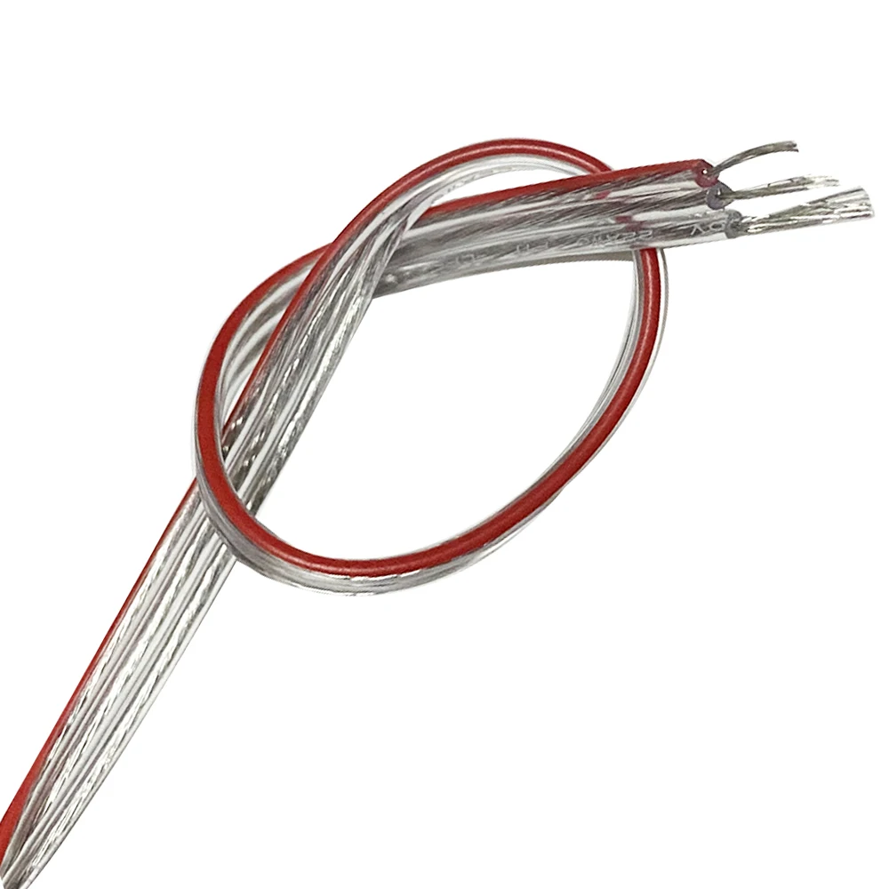 3pin Transparent Wire With Red edge Tinned copper 22AWG PVC Insulated Wire Electronic LED Cable Full Color Pixel Light