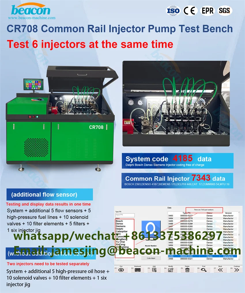 Auto Calibration Machine Cr708 Oil Delivery Heui Eui Eup Cambox Common Rail Injector And Pump Test Flow Bench Machine