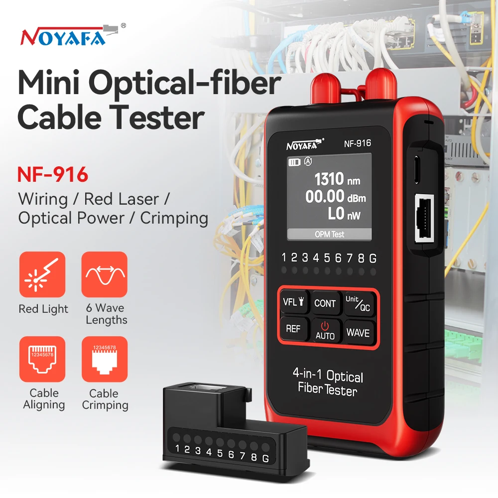 Noyafa-fiber Optical Power Meter Visual Fault Locator Ferramentas de Rede Cabo Tester Ferramentas de Rede Nf-916 Vfl Ref fc sc st Rj45 em 1