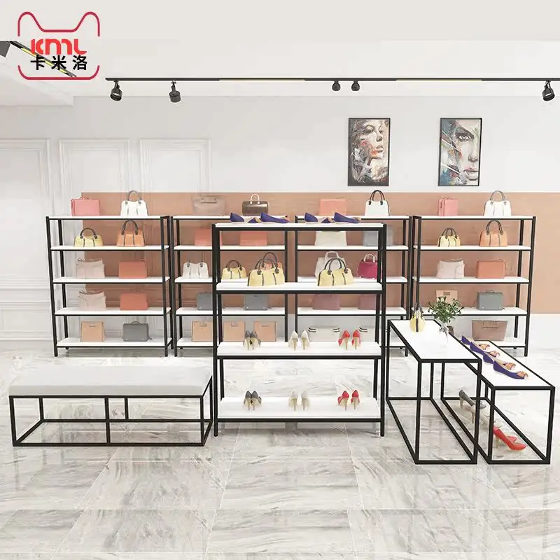 Shoe display rack Clothing store Floor-to-ceiling display rack Nakajima flowing water table Simple shoe test stool Shoe store