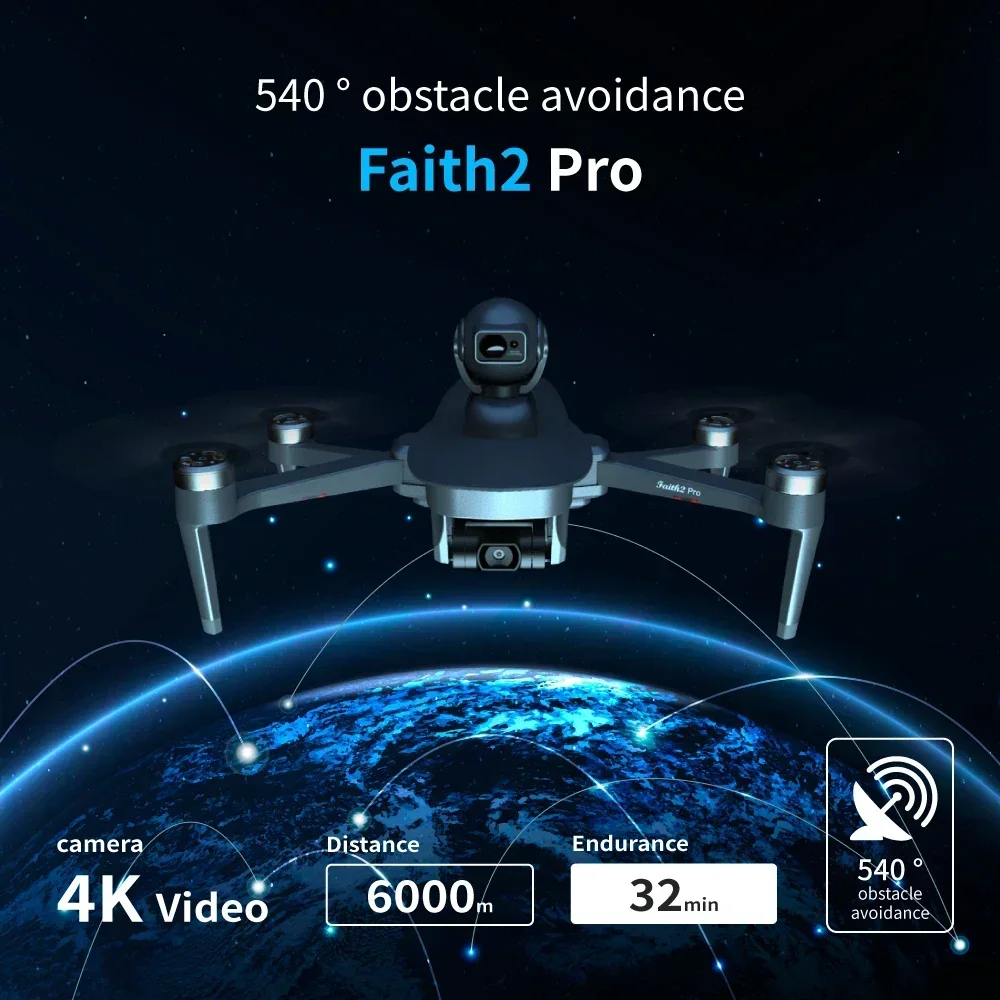 NEW Faith2 Pro Drone Camera 4K Profesional 3-Axis Gimbal 5G Wifi FPV Drone With Camera 540° Obstacle Avoidance GPS RC Quadcopter