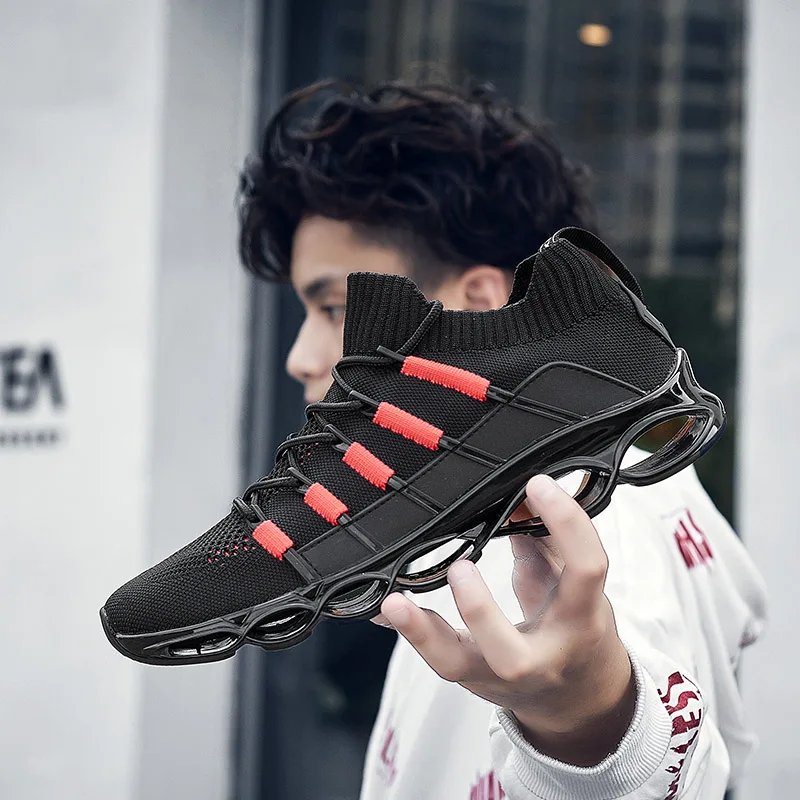 

Новые мужские кроссовки для активного отдыха 2026 года с дышащим сетчатым верхом и амортизирующей подошвой-лезвием, подходят для бега и ходьбы