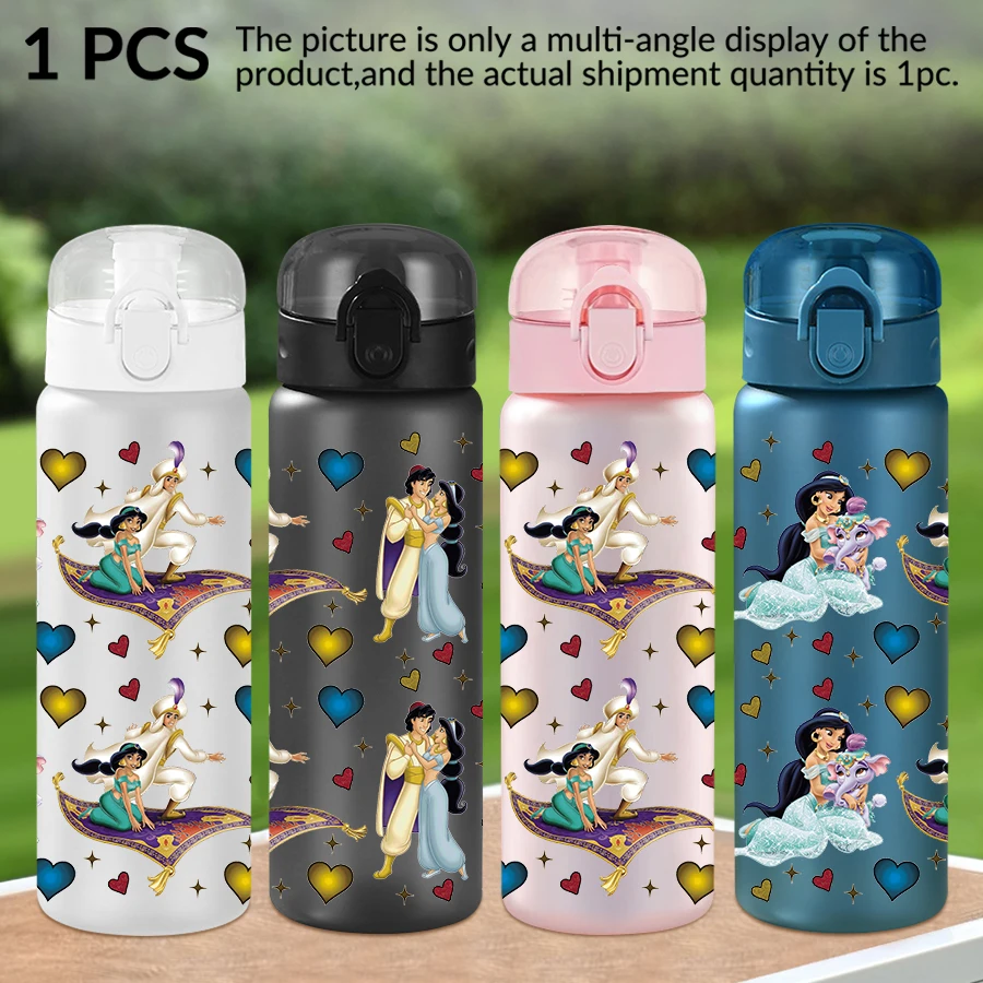 

1Pc Disney Princess Jasmine search banner pattern 26oz plastic water bottle outdoor sports water cup birthday/homecoming gift