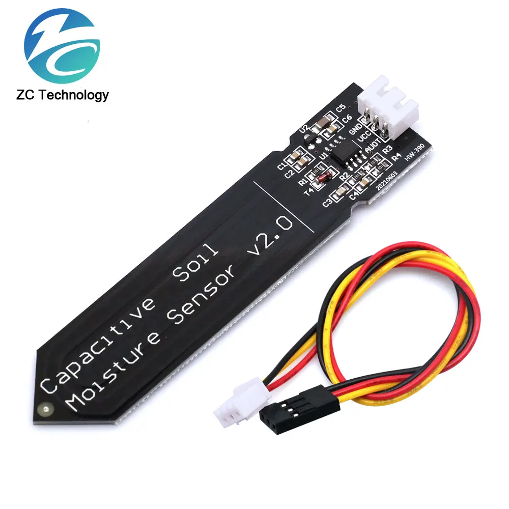 Capacitive Soil Moisture Sensor Module Not Easy to Corrode Wide Voltage Wire 3.3~5.5V Corrosion Resistant W/ Gravity for Arduino