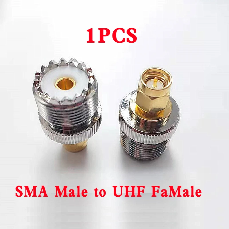 conector de adaptador coaxial rf uhf femea so239 so239 jack para plugue macho sma 1pc 01