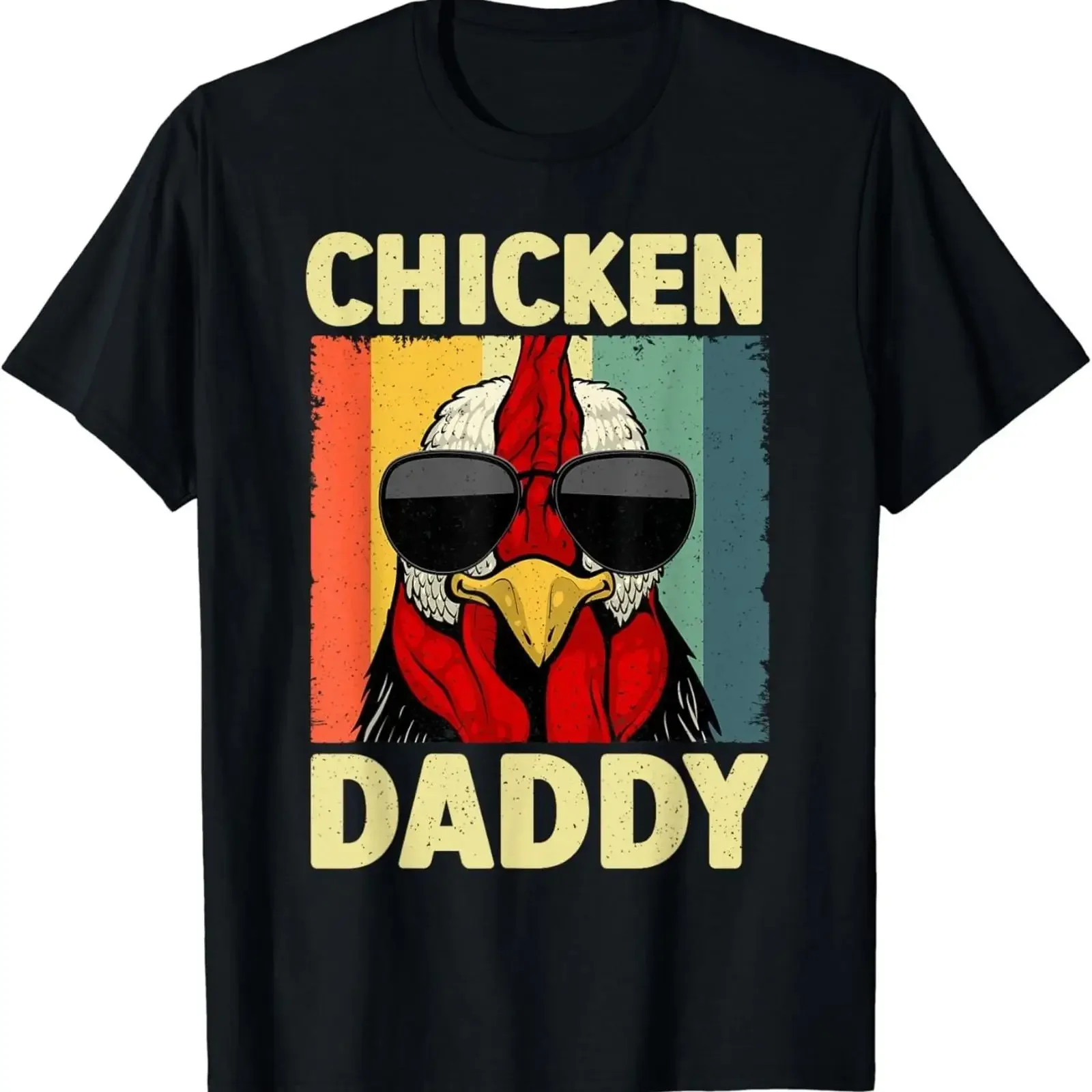T-shirt drôle avec motif papa poulet pour les papas, les agriculteurs, les amoureux, cadeau unisexe, streetwear vintage lavé, confortable, unisexe